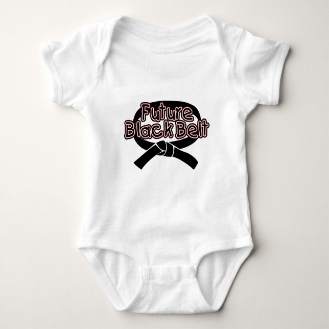 Future Black Belt  (red) Baby Bodysuit (Front)