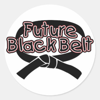 Future Black Belt  (red) Classic Round Sticker