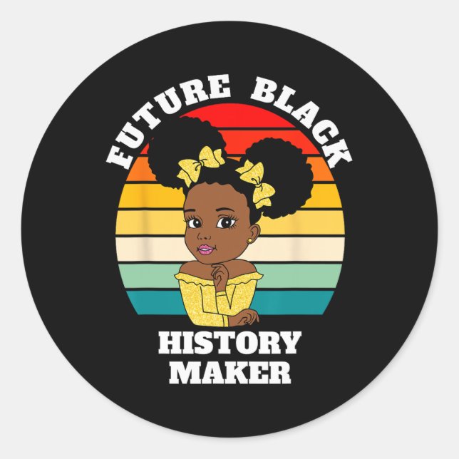Future Black History Maker Juneteenth Hbcu Afro Gi Classic Round Sticker (Front)