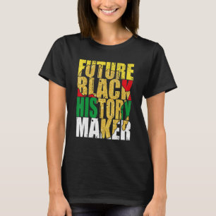Future Black History Maker With African Map Black  T-Shirt