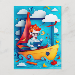 Future Boat Builder Dream for Kids Holiday Postcard