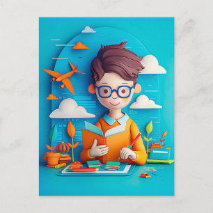 Future Book Author Dream for Kids Holiday Postcard