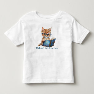 Future Bookworm Cat Reading Baby  Toddler T-shirt