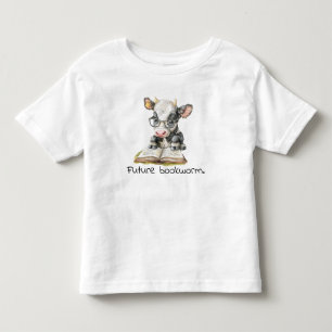 Future Bookworm Cow Reading Baby Toddler T-shirt