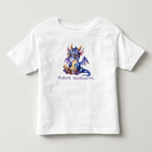 Future Bookworm Purple Dragon Reading Baby  Toddler T-shirt