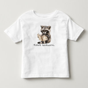 Future Bookworm Raccoon Reading Baby  Toddler T-shirt