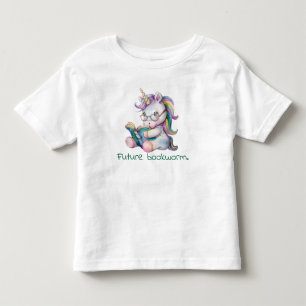 Future Bookworm Unicorn Reading Baby  Toddler T-shirt