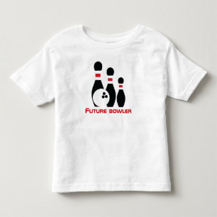 Future bowler, bowling ball and pins toddler t-shirt