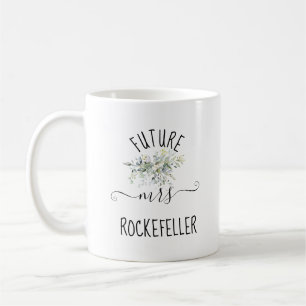 Future Bride Engagement Ring Greenery Leaves Coffee Mug