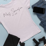 Future Bride Mrs Custom Name Bachelorette T-Shirt<br><div class="desc">Get ready to celebrate your upcoming nuptials in style with our Bridal future Mrs Custom Name Bachelorette T-Shirt! This is not just any ordinary shirt - it's a statement piece that will make you the centre of attention everywhere you go. Made from high-quality, soft and breathable fabric, this t-shirt ensures...</div>