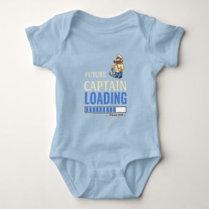 Future Captain Loading Cute Funny Personalized Boy Baby Bodysuit