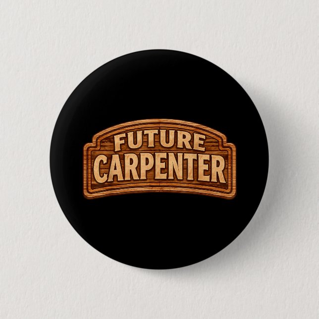 Future Carpenter Woodworker Child Kids Carpentry 2 Inch Round Button (Front)