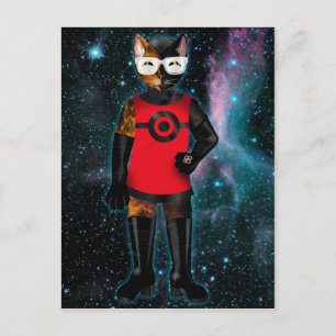 Future Cat in Outer Space Postcard
