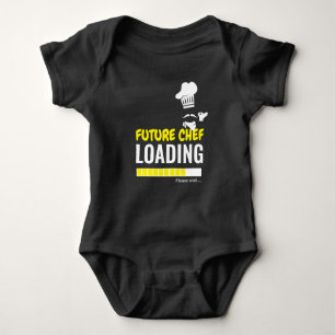 Future Chef Loading Black Funny Personalized Boy Baby Bodysuit