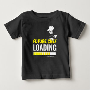 Future Chef Loading Black Funny Personalized Boy Baby T-Shirt