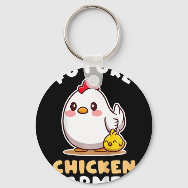 Future Chicken Farmer Gift For Farmer Kids  Keychain (Front)