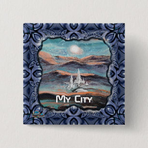 Future City of Light 2 Inch Square Button