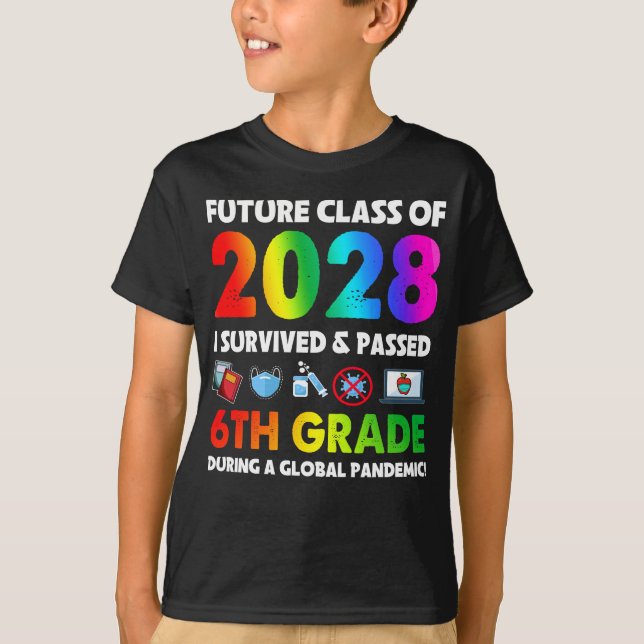 Future Class Of 2028 6th Grade Team Back To School T-Shirt (Front)