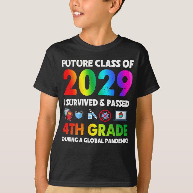 Future Class Of 2029 4th Grade Team Back To School T-Shirt (Front)