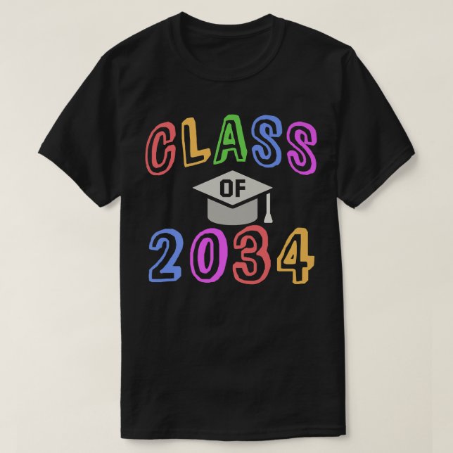Future CLASS of 2034 Graduation Year Kindergarten  T-Shirt (Design Front)