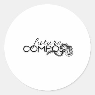 Future Compost With Worm (dark) Sticker 