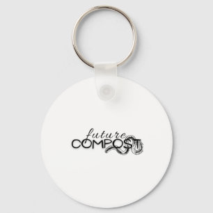 Future Compost With Worm (dark) Sticker Keychain