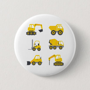 Future Construction Excavator operator Vehicles 2 Inch Round Button