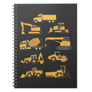 Future Construction Excavator operator Vehicles Notebook
