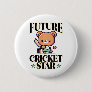 Future Cricket Star 2 Inch Round Button