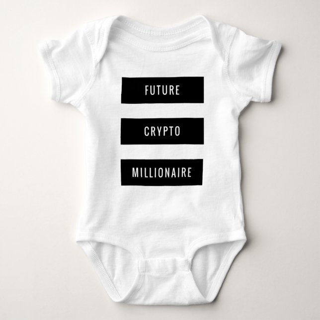 Future Crypto Millionaire Baby Block Design Bodysuit (Front)
