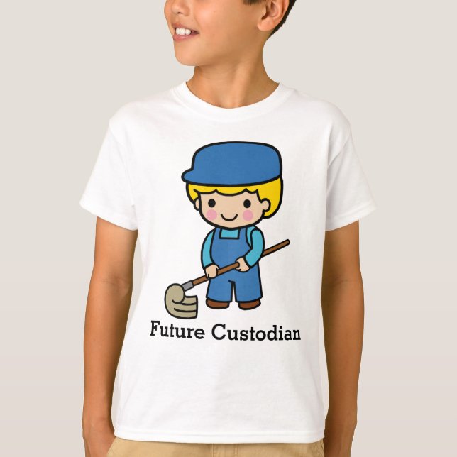 Future Custodian with Mop T-Shirt (Front)