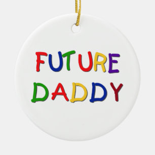 Future Daddy Primary Colours T-shirts and Gifts Ceramic Ornament