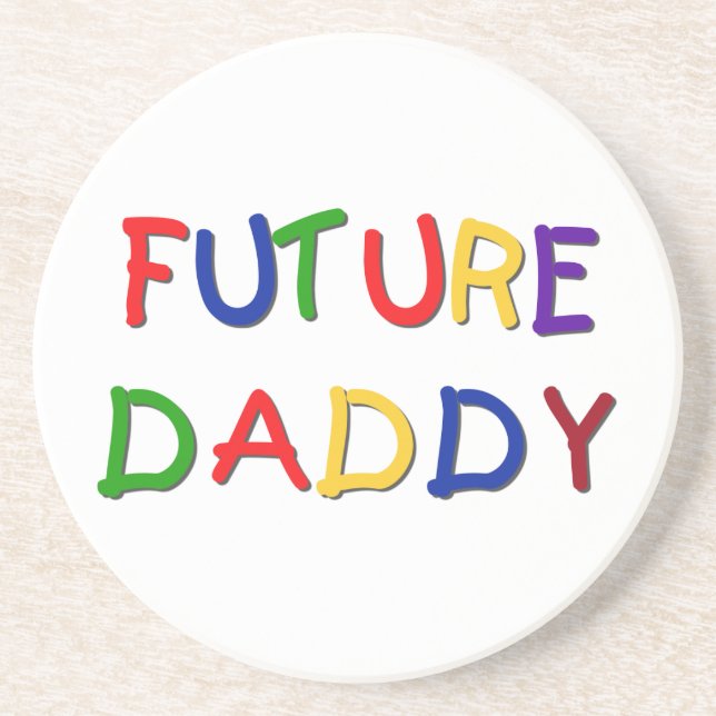 Future Daddy Primary Colours T-shirts and Gifts Coaster (Front)