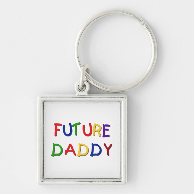 Future Daddy Primary Colours T-shirts and Gifts Keychain (Front)