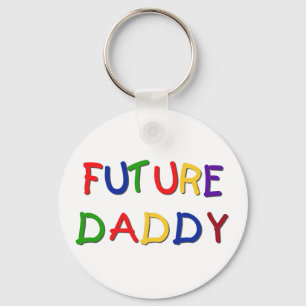 Future Daddy Primary Colours Tshirts and Gifts Keychain