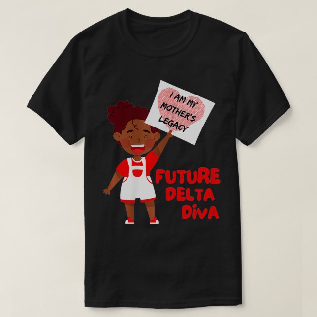 Future Delta Diva Black Sorority 1913  T-Shirt (Design Front)