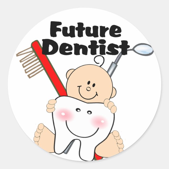 Future Dentist Classic Round Sticker (Front)