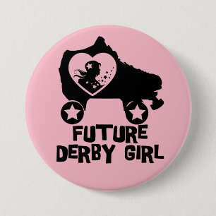Future Derby Girl, Roller Skating design for Kids 3 Inch Round Button
