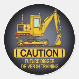 Future Digger Shovel Driver Kids Sticker