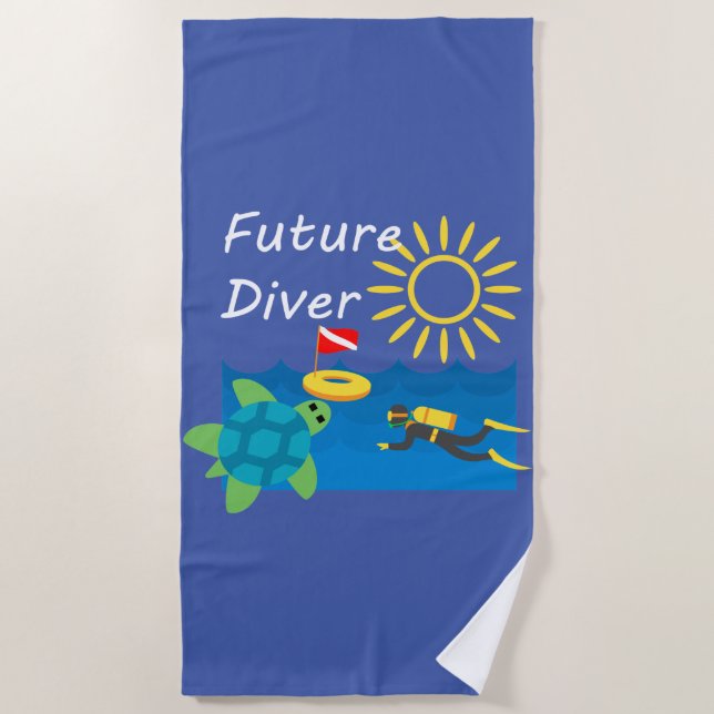 Future Diver Design - Beach Towel (Front)