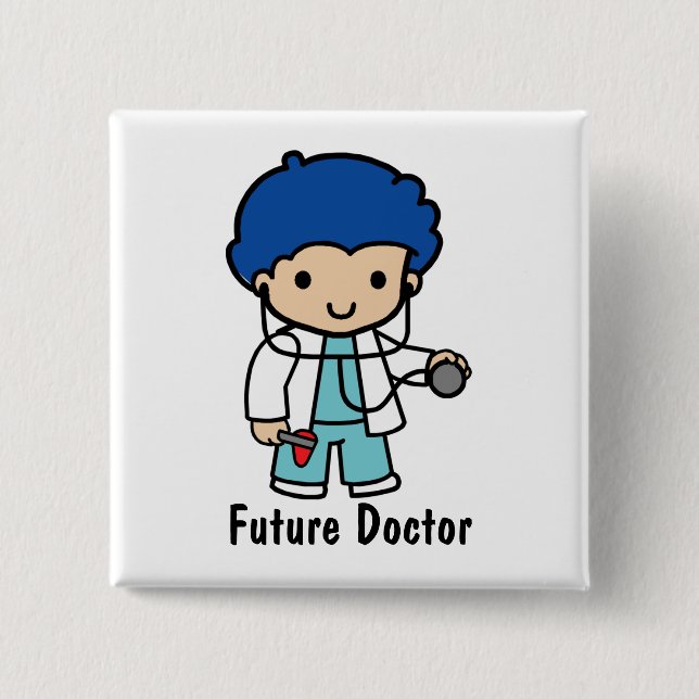 Future Doctor 2 Inch Square Button (Front)
