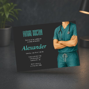 Future Doctor Graduation Photo Invite