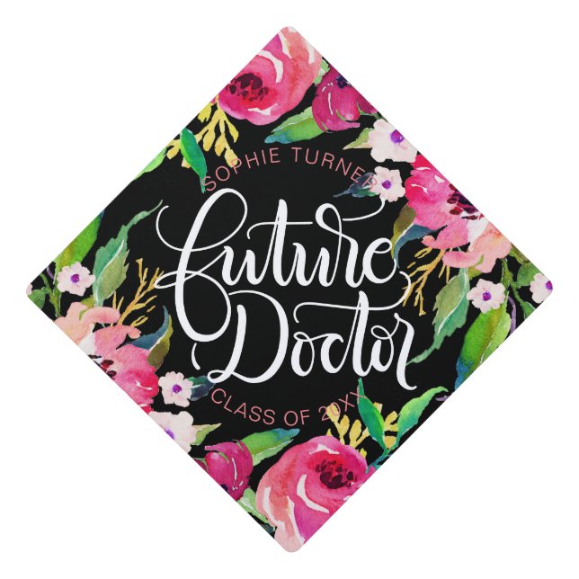 Future Doctor - Graduation pink Graduation Cap Topper (Front)