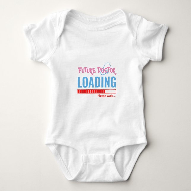 Future Doctor Loading Funny Personalized Unisex Baby Bodysuit (Front)