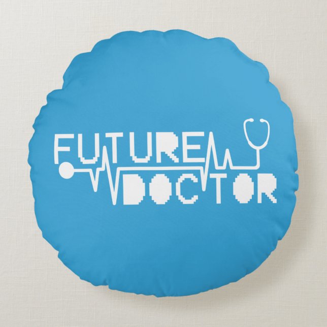 Future doctor medecine Stethoscope Round Pillow (Front)