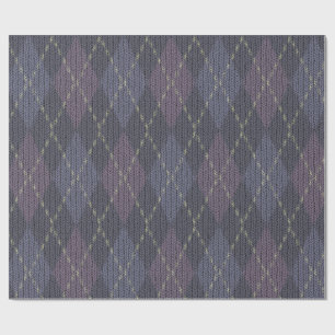 Future Dusk Argyle Christmas  Wrapping Paper