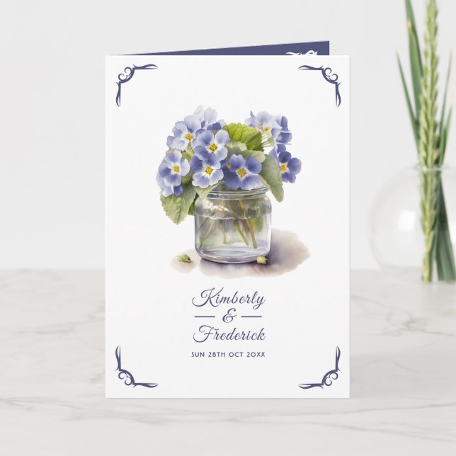 Future Dusk Common Evening Primrose Floral Wedding Program (Front)