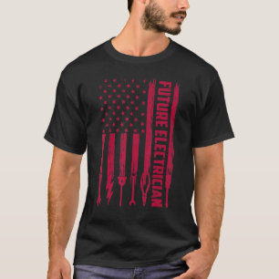 Future Electrician Student US Flag Eletrician Men T-Shirt