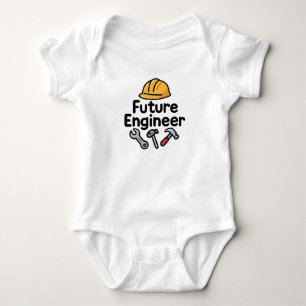 Future Engineer Baby Bodysuit with Hard Hat & Tool