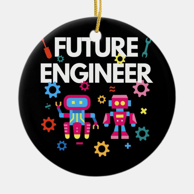 Future Engineer Costume Cute Robot Robotics Ceramic Ornament (Front)